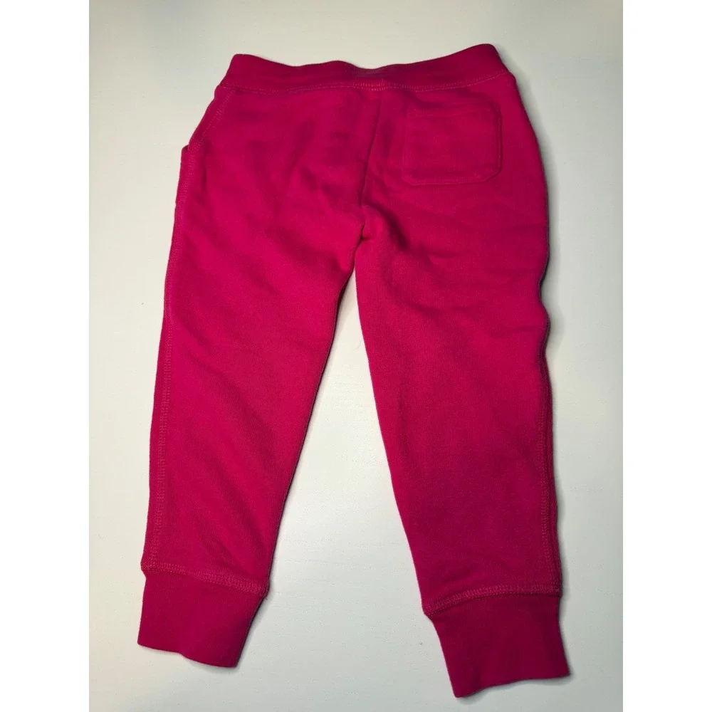 Polo Ralph Lauren Toddler Girls Pink Fleece Jogger Sweatpants Size 3 3T